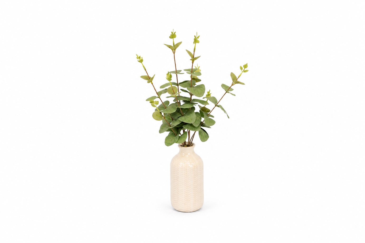 Artificial Eucalyptus Arrangement in Ceramic Vase